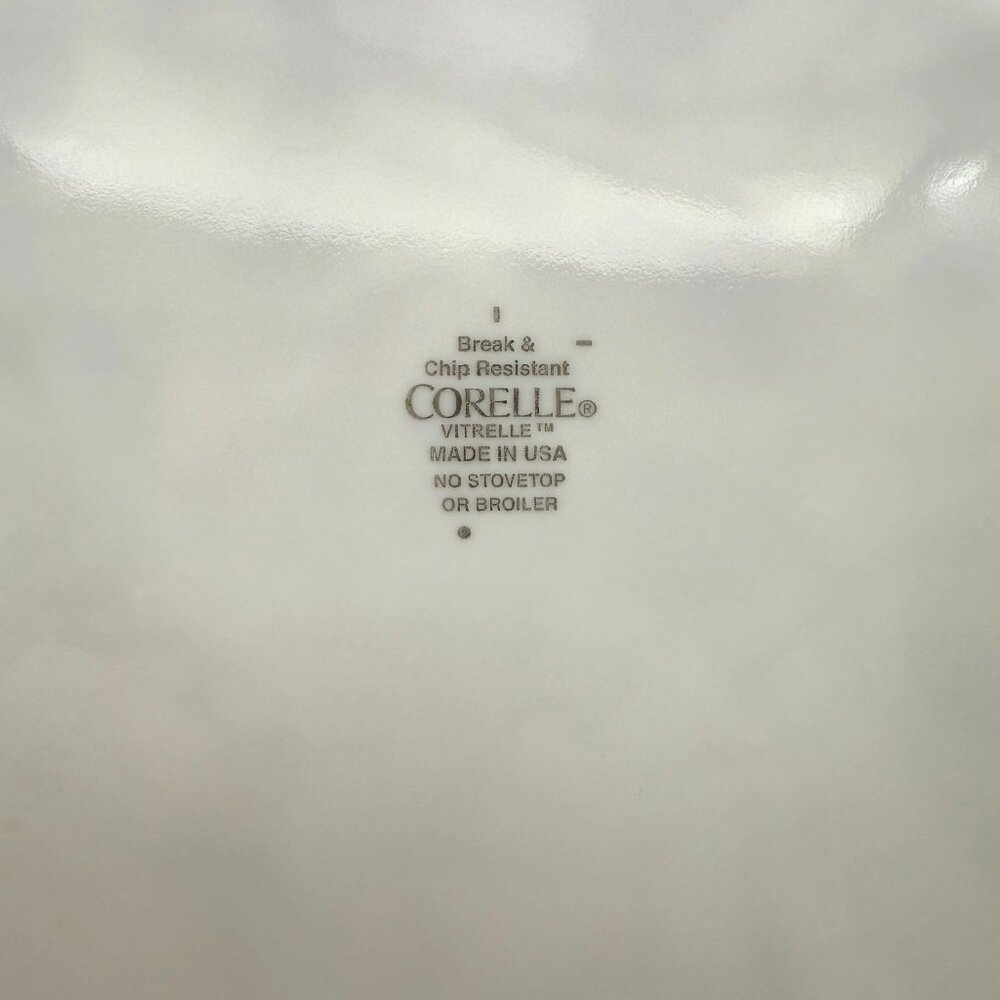 Corelle Twilight Grove Set 4 Square Luncheon Plates Green Floral Leaf USA 9 In - Picture 6 of 7